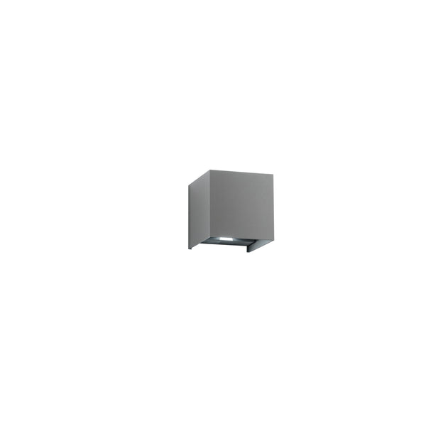 APPLIQUE BIEMISSIONE LED ALFA GRIGIA 2X5W 1200LM CCT IP54 10X10X10CM