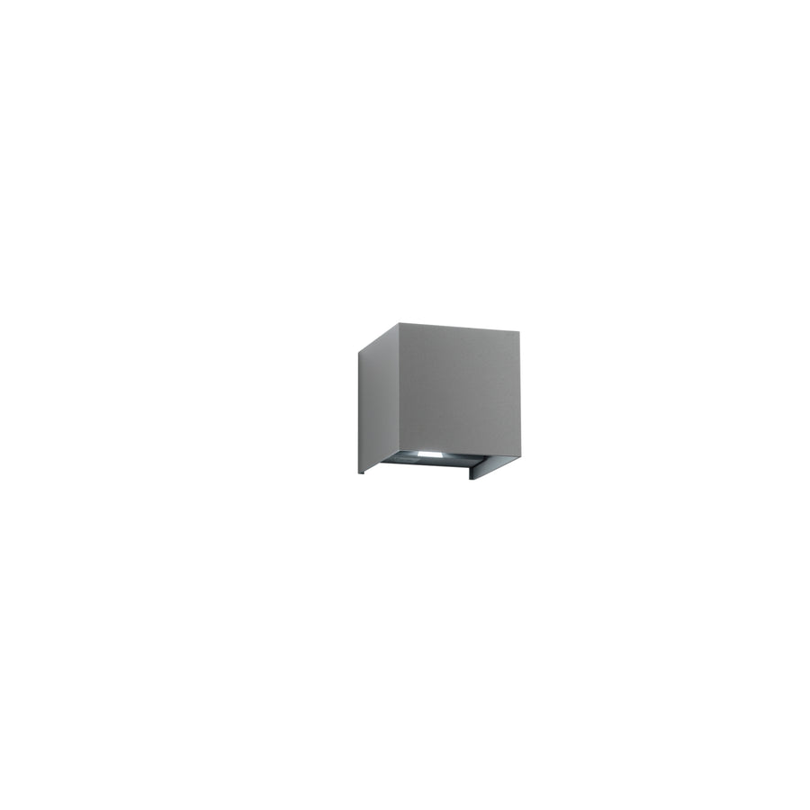 APPLIQUE BIEMISSIONE LED ALFA GRIGIA 2X5W 1200LM CCT IP54 10X10X10CM