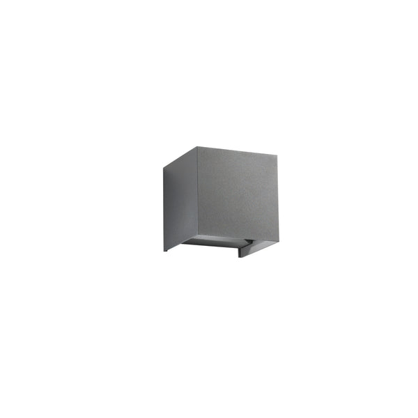 APPLIQUE BIEMISSIONE LED ALFA GRIGIO 2X10W 1800LM CCT IP54 12X12X12CM
