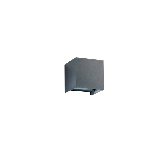 APPLIQUE BIEMISSIONE LED ALFA ANTRACITE 2X10W 1800LM CCT IP54 12X12X12CM