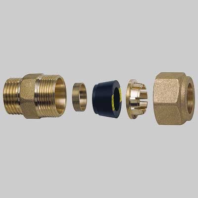 NIPLES MASCHIO CON KIT DI TENUTA PER TUBO RAME