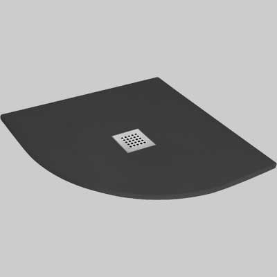 PIATTO DOCCIA SEMICIRCOLARE EFFETTO PIETRA ANTRACITE