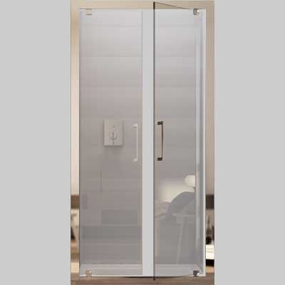 PORTA DOCCIA A DUE ANTE BATTENTI OXI.SLIDE VETRO TRASPARENTE