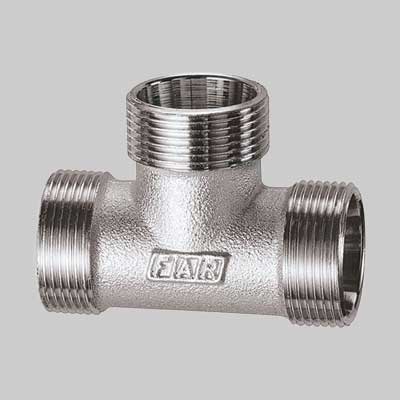 RACCORDO A TEE CON 3 MONOCONI CROMATO FAR