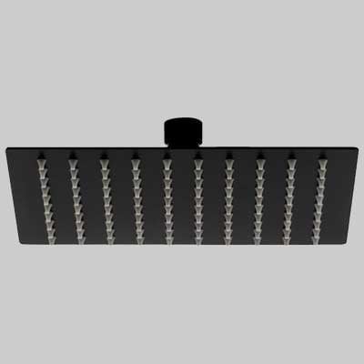 SOFFIONE DOCCIA INOX QUADRO NERO