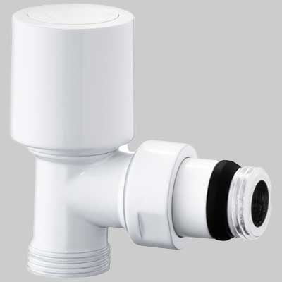 COPPIA VALVOLA E DETENTORE AIDA A SQUADRA BIANCO - 1/2 - 24 x 1.5