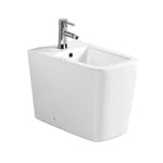 Bidet a Terra Filo Parete in Ceramica Bianca Monoforo - Serie PLUMAB Barbottina