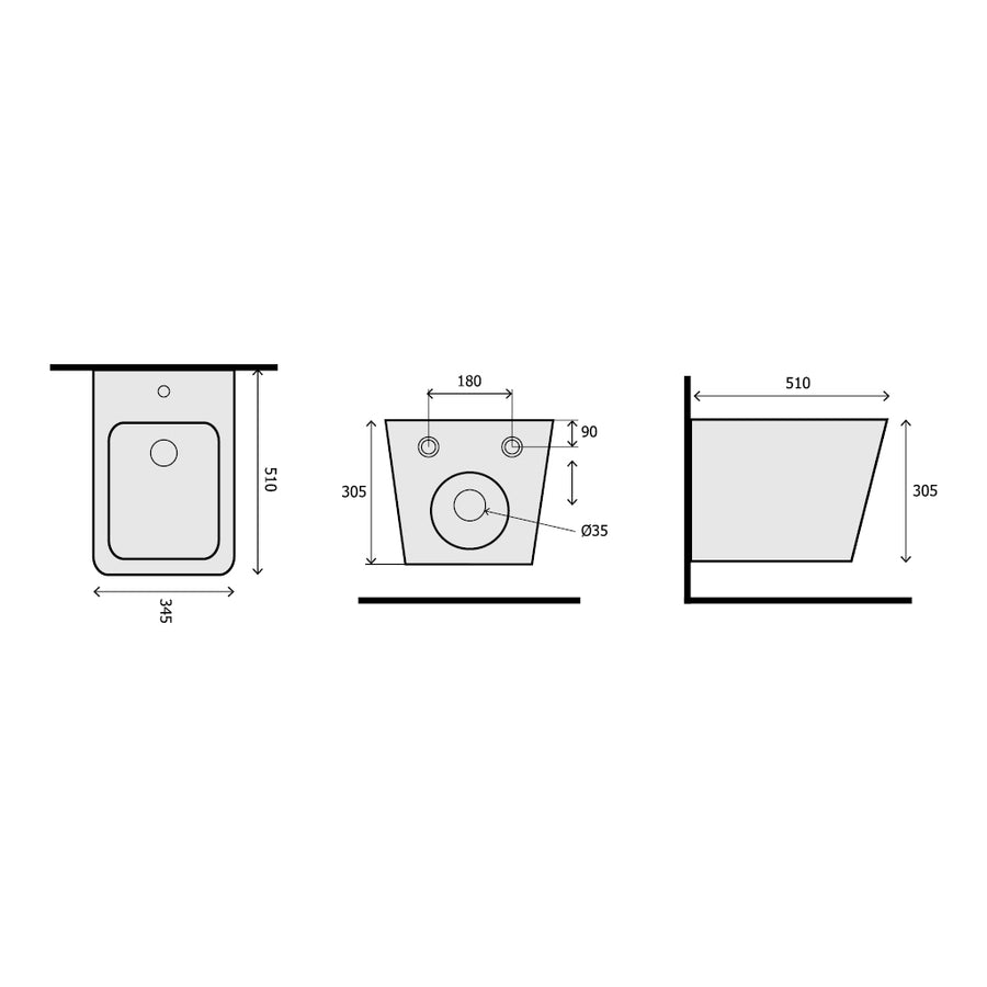 BIDET ELEGANT SOSPESO BIANCO