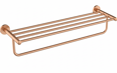 PORTA ASCIUGAMANI ROSA ORO CON RIPIANO