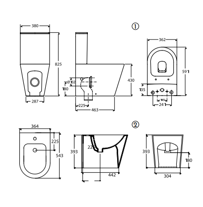 WC GLAMIC COMPATTO BIANCO