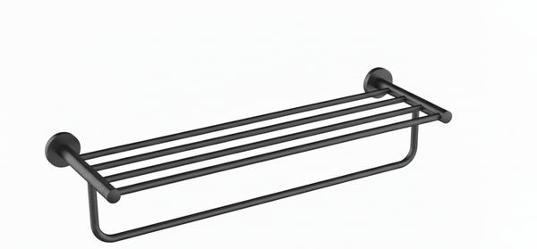 PORTA ASCIUGAMANI SMOOTH GUN METAL CON RIPIANO