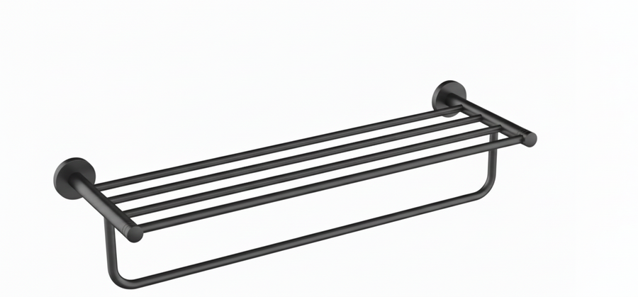 PORTA ASCIUGAMANI SMOOTH GUN METAL CON RIPIANO
