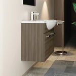 Mobile Bagno Sospeso 85 cm con Specchiera e Lavabo Integrato - Serie BAFFO85PL Mobo