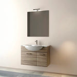 Mobile Bagno Sospeso 85 cm con Specchiera e Lavabo Integrato - Serie BAFFO85PL Mobo