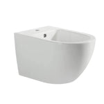 Bidet Sospeso in Ceramica Bianca Monoforo - Serie NUBESBS Barbottina
