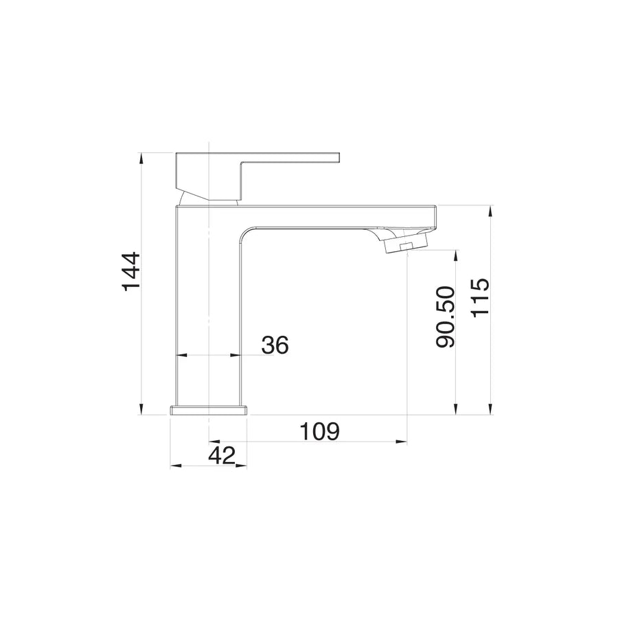 Rubinetto Miscelatore Monocomando Nero Opaco per Lavabo - GREENBLACK200 Ambra Water