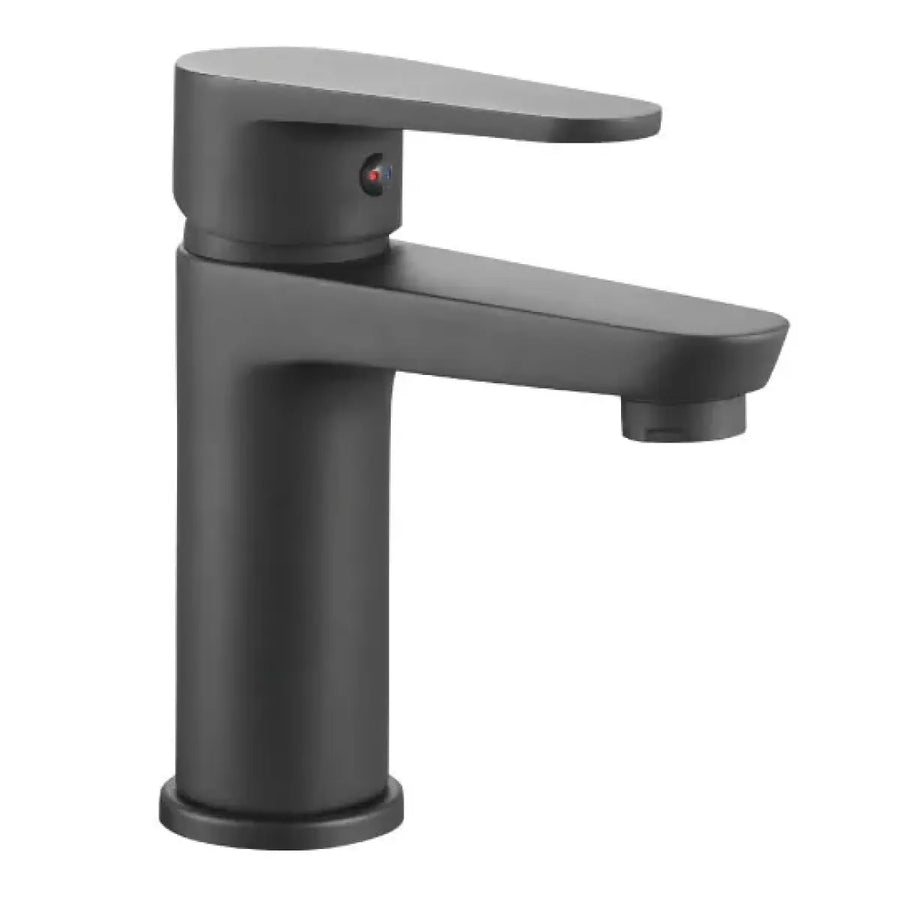 Set Kit Rubinetteria Bagno Completo Nero Opaco Tondo: Lavabo + Bidet + Incasso Doccia - Serie PINKBLACK Ambra Water