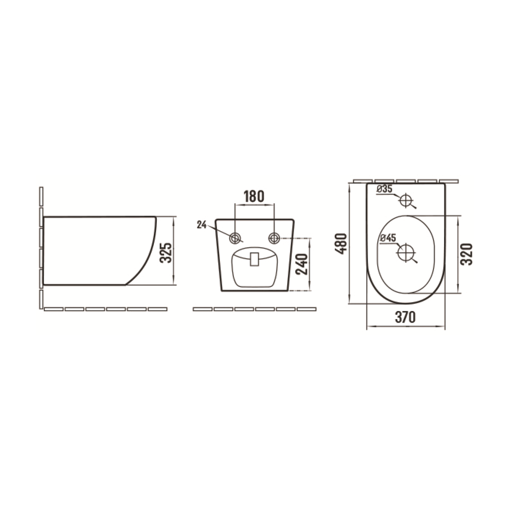 BIDET ELEGANT SOSPESO GRIGIO